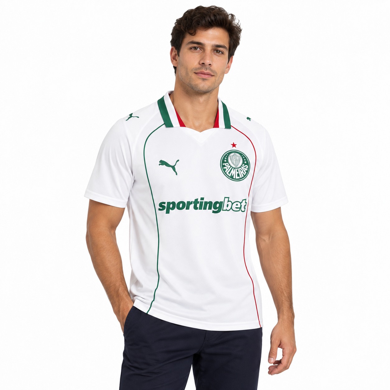 Modelo a vestir a Verdão Clássico